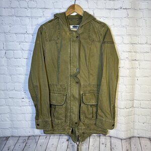 Abercrombie & Fitch Utility Outerwear Jacket Medium Military Green Hooded